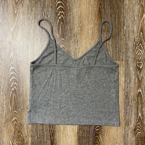 Ribbed Gray Crop Tank Top! - Picture 2 of 3